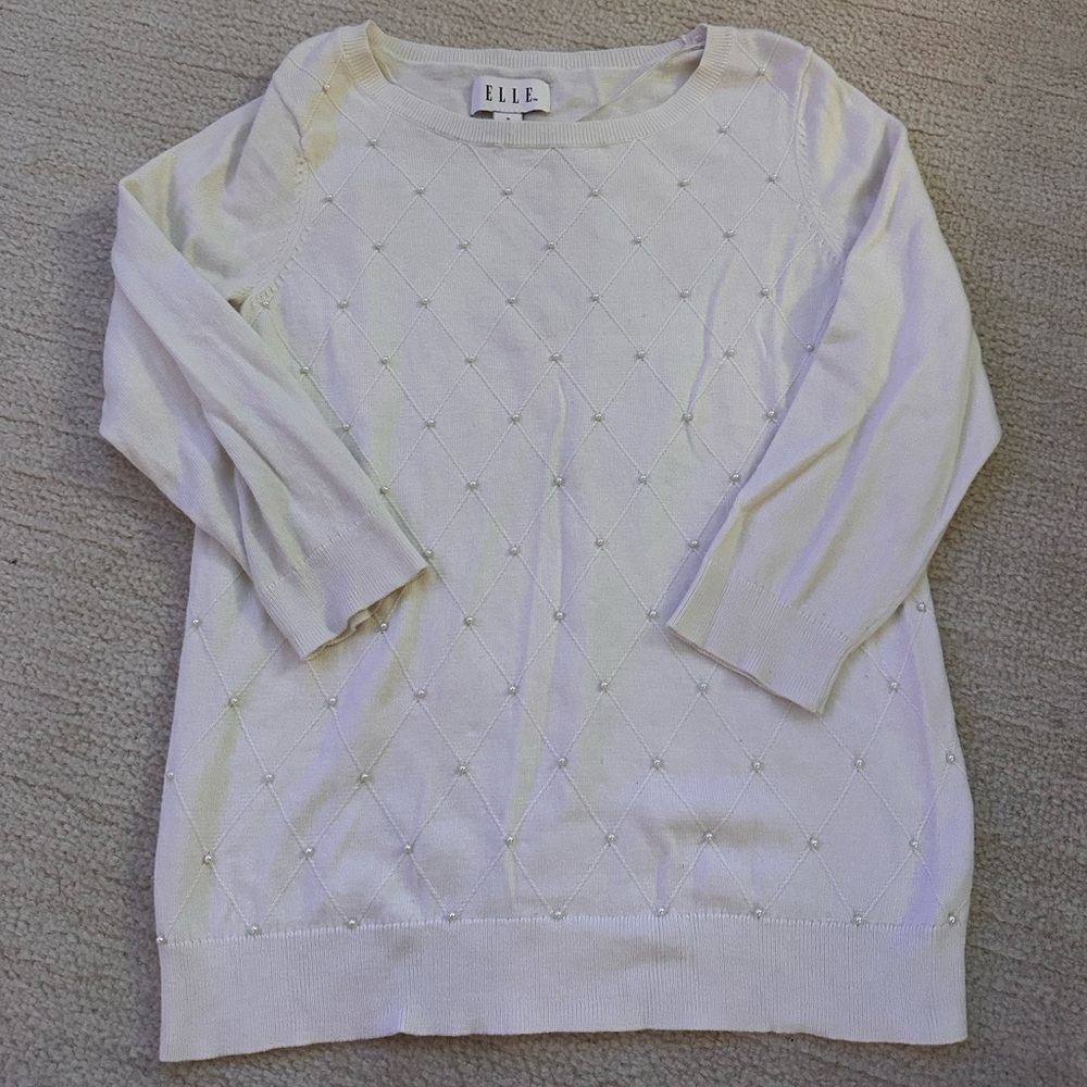 Beaded white sweatshirt